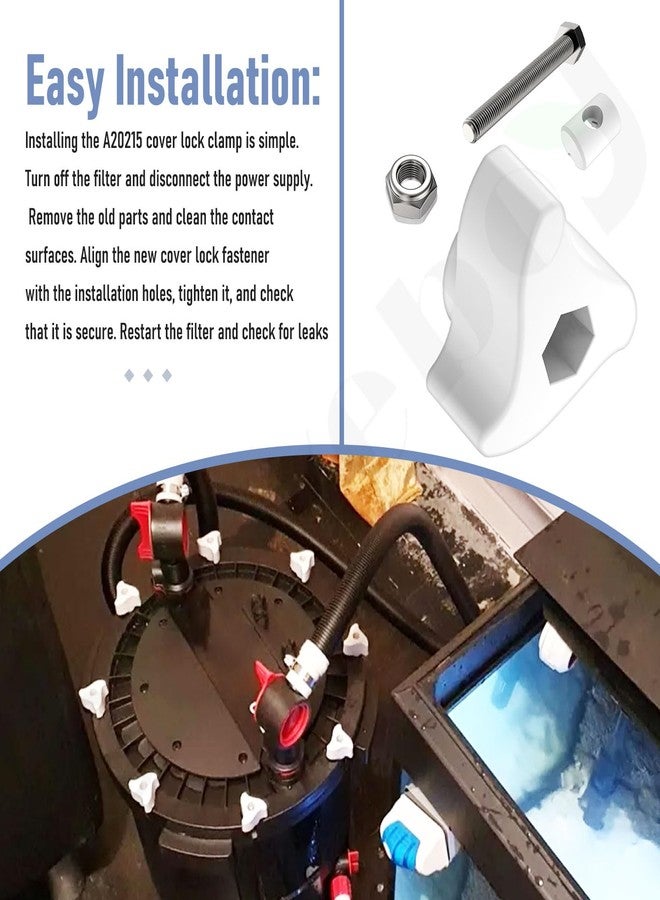 مجموعة من 6 مشابك غطاء متوافقة مع فلاتر Fluval الخارجية FX6 وFX2 وFX4 وFX5 - صامولة قفل غطاء فلتر العلبة A20215 A213 A214 A218 A219 - Image 3
